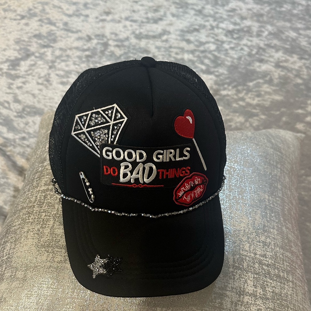 Trucker hat with patches